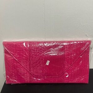 Pink Snakeskin Clutch